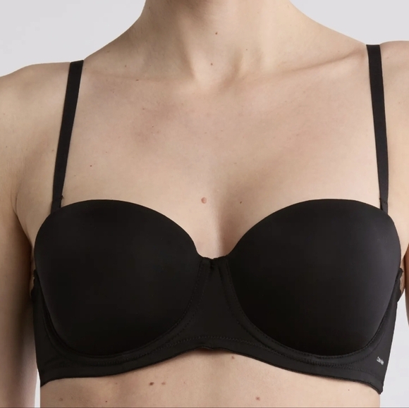 Calvin Klein black full coverage lightly lined underwire bra strapless option - Picture 1 of 10